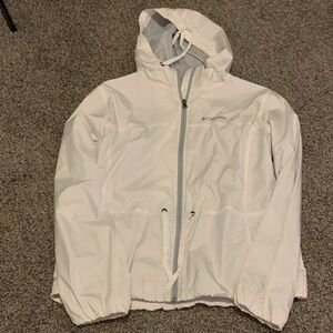 Columbia Light Gray Hooded wind breaker